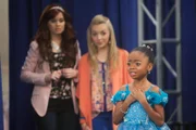 JESSIE - "Beauty & the Beasts" - After convincing Zuri to enter a pageant, Jesse runs into her nemesis Nanny Agatha, who has entered her beloved Lindsay in the pageant, as well. Meanwhile, Luke and Ravi play practical jokes on Bertram, in a new episode of "Jessie," premiering FRIDAY, MAY 4 (8:00-8:30 p.m., ET/PT) on Disney Channel. (DISNEY CHANNEL/RANDY HOLMES)
DEBBY RYAN, PEYTON LIST, SKAI JACKSON