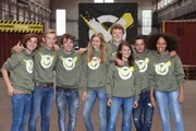 Das Team Checkpoint v.l.: Leopold, David, Felix, Charlotte, Kenneth, Maja, Cem, Charlaine