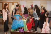 JESSIE - "Beauty & the Beasts" - After convincing Zuri to enter a pageant, Jesse runs into her nemesis Nanny Agatha, who has entered her beloved Lindsay in the pageant, as well. Meanwhile, Luke and Ravi play practical jokes on Bertram, in a new episode of "Jessie," premiering FRIDAY, MAY 4 (8:00-8:30 p.m., ET/PT) on Disney Channel. (DISNEY CHANNEL/RANDY HOLMES)
DEBBY RYAN, SKAI JACKSON, JENNIFER VEAL, NIKKI HAHN