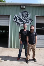 Owner Richard Rawlings and sidekick Aaron Kaufman at Gas Monkey Garage.