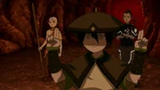 L-R: Aang, Toph, Sokka