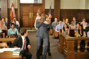 -- "Cloudy With A Chance of Improvement" Episode 803 -- Pictured: (l-r) Michael Weston as Adam Hornstock, Dule Hill as Gus Guster -- (Photo by: Alan Zenuck/USA Network)