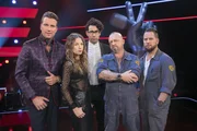 L-R: DJ Antoine, Anna Rossinelli, Noah Veraguth, Gölä, Trauffer