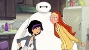 (L-R): Ethel "GoGo" Tomago, Baymax, "Honey Lemon"