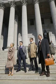 L-R: Marissa Morgan (Geneva Carr) , Benny Colón (Freddy Rodriguez), Dr Jason Bull (Michael Weatherly) and Ron Getman (Brad Garrett )