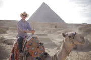 Picture Shows: Alastair at the pyramids in Giza