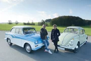 Lara Mandoki und Constantin von Jascheroff beim Autotest.