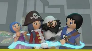 L-R: Twinkle (Sarah Natochenny voice), Ruby (Laetitia Lefebvre voice), Barbe de Requin (Bernard Métreaux voice) and (Billy Bob Thompson voice)