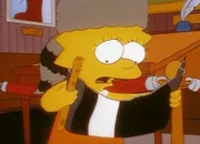 Zufällig entdeckt Lisa ein altes Stück Leinwand, worauf Jebediah Springfield gesteht, eigentlich ein Gauner zu sein.