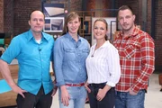 Oliver Schübbe (Designer), Nina Terhardt (Designerin), Eva Brenner (Moderatorin), Marcel Struck (Designer).