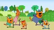 L-R: Pudding, their mother, Candy, their father and Cookie.