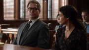 Pictured L-R: Jason Bull (Michael Weatherly), Jessica Lee (Angelic Zambrana)