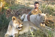 Kevin Richardson with lionesses