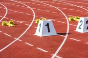 statium running track with start line and number 1