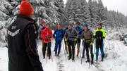 Langlauftrainer Lutz Hänel und seine Langlaufgruppe mit Ruben, Maxim und Hans.
(Foto für alle Folgen)
