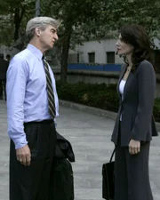 LAW & ORDER -- NBC Series -- Pictured: (l-r) Sam Waterston as Asst. D.A. Jack McCoy, Annie Parisse as Asst. D.A. Alexandra Borgia -- NBC Universal Photo: Virginia Sherwood

FOR EDITORIAL USE ONLY/DO NOT ARCHIVE/NOT FOR RESALE