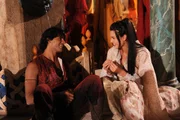 L-R: Aladino (Marco Bocci) and Sharazad (Vanessa Hessler)