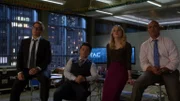 L-R: Dr. Jason Bull (Michael Weatherly)  Benny Colón  (Freddy Rodríguez), Marissa Morgan (Geneva Carr) , and Chunk Palmer (Chris Jackson)