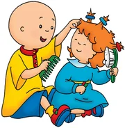 Caillou (li.) muss manchmal Kindermädchen für seine Schwester Rosie spielen.