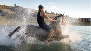 Oliver Pakootas trainiert sein Pferd im Colville-Indianerreservat in Washington.