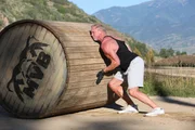 Steve during log challenge