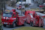 FROYA, NORWAY - The rescue trucks standing by.â€¨â€¨(photo credit:  National Geographic Channels/ITV Studios Norway)