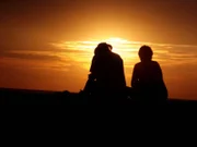 Sunset, beach, nature, peaceful, grandparents