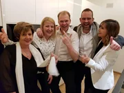 V.l.: Karin, Michaela, Gastgeber Lars, Michael und Marlis.