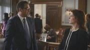 Pictured L-R:  Dr. Jason Bull (Michael Weatherly) and Rebecca Hall ( Stephanie Kurtzuba)