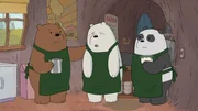 L-R: Grizzly (voiced by Eric Edelstein), Ice Bear (voiced by Demetri Martin), Panda (voiced by Bobby Moynihan)