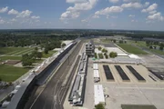 Wide shot of the Indianapolis Motor Speedway racetrack