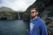 Forrest Galante looks over the shoreline.