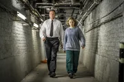 Picture Shows: MURDOCH (Philip Glenister) and JULES (Myanna Buring) walk down a corridor