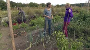 So klappt das Gemüsegärtnern: Landwirtin Eva Meyerhoff vom Oesenhof (M.) gibt Mirjam Gebers (r.) begehrte Praxis-Tipps.
Weitere Fotos erhalten Sie auf Anfrage.