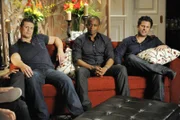 (v.l.) Mario (Wrestling-Star Mike "The Miz" Mizanin), Gus (Dulé Hill) und Shawn (James Roday)