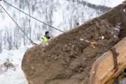 FINNSNES, NORWAY - â€¨Road rescuer Frank Sebulonsen getting ready to winch the dumper.â€¨â€¨(photo credit:  National Geographic Channels/ITV Studios Norway)