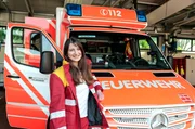 Reporterin Jana Heck beim Rettungsdienst Duisburg.