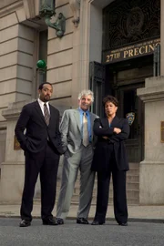 15. Staffel: Die Ermittler der Polizei: (v.li.) Det. Ed Green (Jessie Martin), Det. Joe Fontana (Dennis Farina) und Lt. Anita Van Buren (S. Epatha Merkerson)