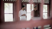 Ranveer Brar, li, Mahatma Gandhi's Great Grandson (Tushar Gandhi, re)