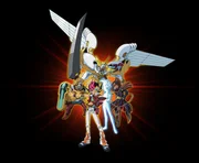 Astral (2.v.r.), Utopia (hinten), Yuma (vorne), Gagaga Magician (r.) und Ganbara Knight l.) erleben unglaubliche Abenteuer ...