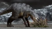 Aus der Sicht eines jungen Edmontosaurs wird in dieser Dokumentation die Flucht der Dinosaurier aus dem Eis erzählt.