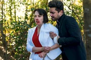 L-R: Lara Featherstone (Julie Ann Emery), Jesse Custer (Dominic Cooper)