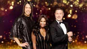 Die 'Stepping Out'-Jury: Catwalk-Trainer Jorge Gonzalez (l.), Profitänzerin Motsi Mabuse und der internationale Wertungsrichter Joachim Llambi