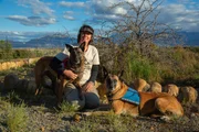 Brin and Jamie, Geometric Tortoise detection dogs with Vicki