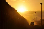 SAN DIEGO, CA, USA: A border patrol vehicle patrols the area of San Diego, California, near the Tijuana border. This San Ysidro border crossing is the busiest in the world, with over 40 million people entering the U.S. through this port in 2005 alone.