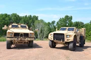Two M-ATV’s front view.Two M-ATV’s front view.