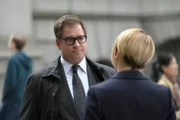 L-R: Michael Weatherly as Dr. Jason Bull and Francesca Faridany as Rachel Thomas Photo