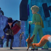 Der kleine Prinz und Fuchs ertappen den Bücherdieb Juri auf frischer Tat.