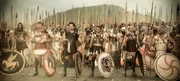 Der Stratege Themistokles inmitten der griechischen Armee