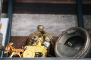 A miniature man and horse in Mike Wolfe's store.